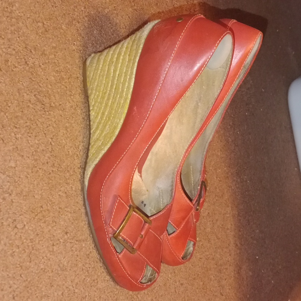 Leather Wedge Heels